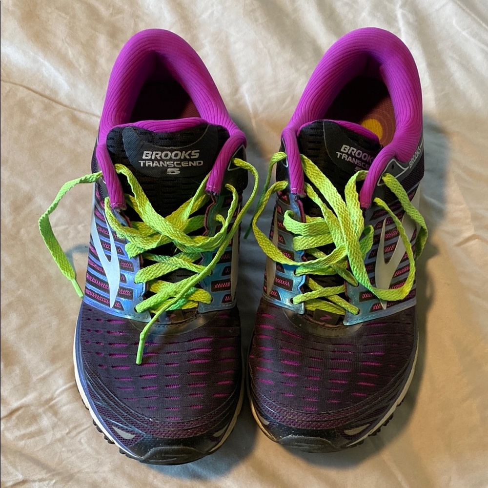 Brooks Transcend Women's Athletic Shoes - Purple and Green